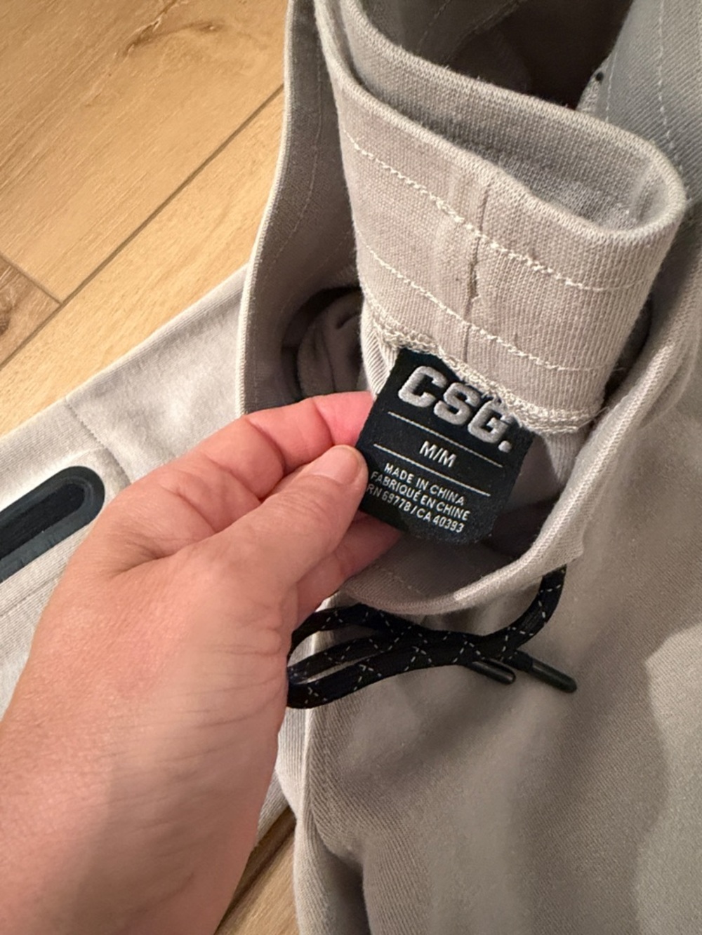 CSG Light Gray Two-Piece Hoodie & Jogger Set with Black Trim - Picture 3 of 12